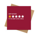 Happy Birthday 1 Star to the Worst Sister I Know – Funny Sister Birthday Card