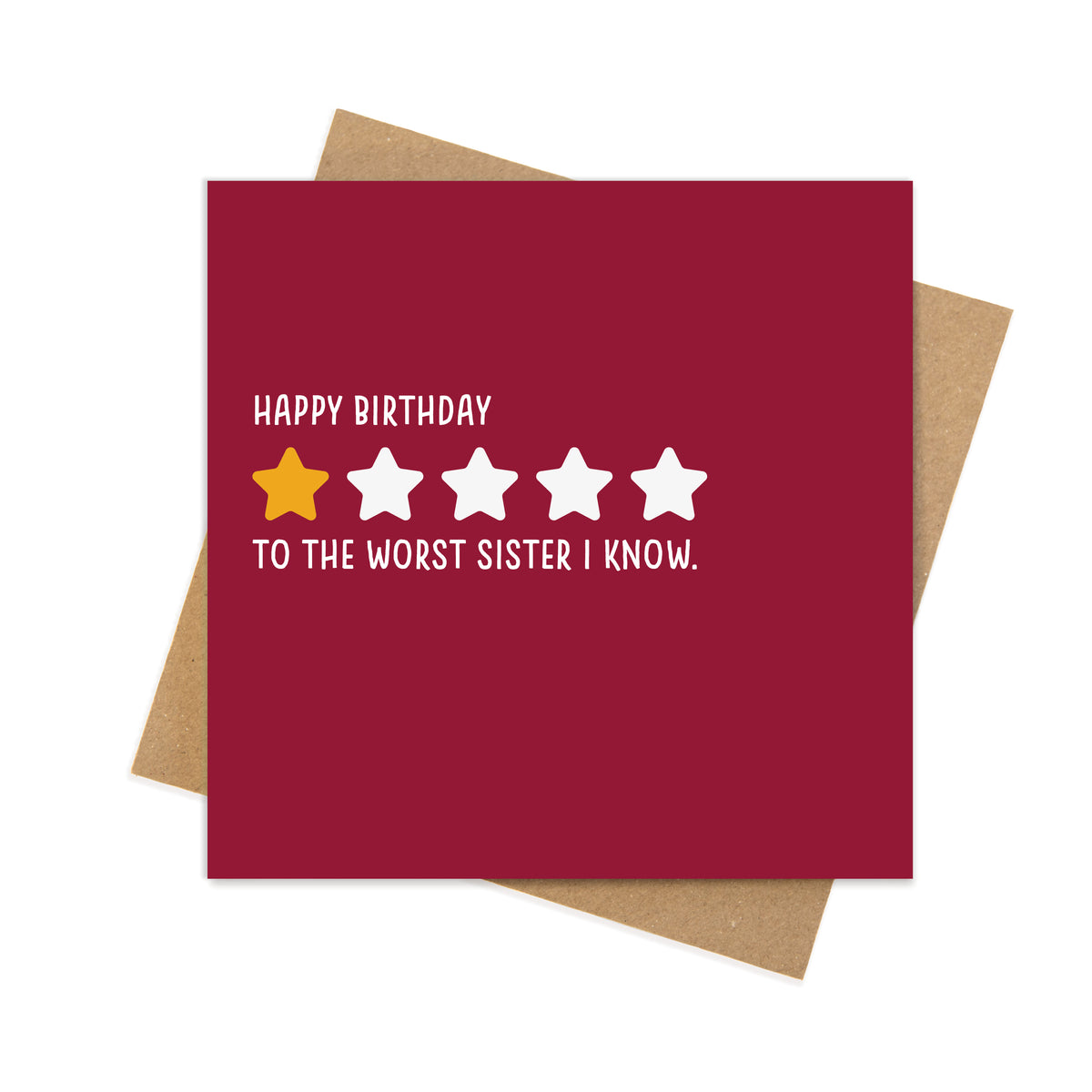 Happy Birthday 1 Star to the Worst Sister I Know – Funny Sister Birthday Card