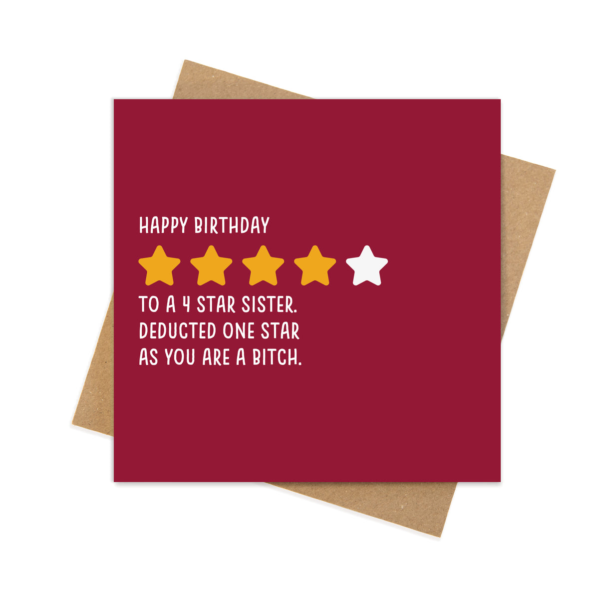Happy Birthday to a 4 Star Sister – Funny Birthday Card